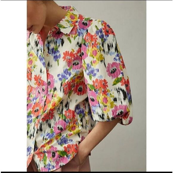 Anthropologie Rachael Floral Botton Shirt XS - Picture 2 of 11